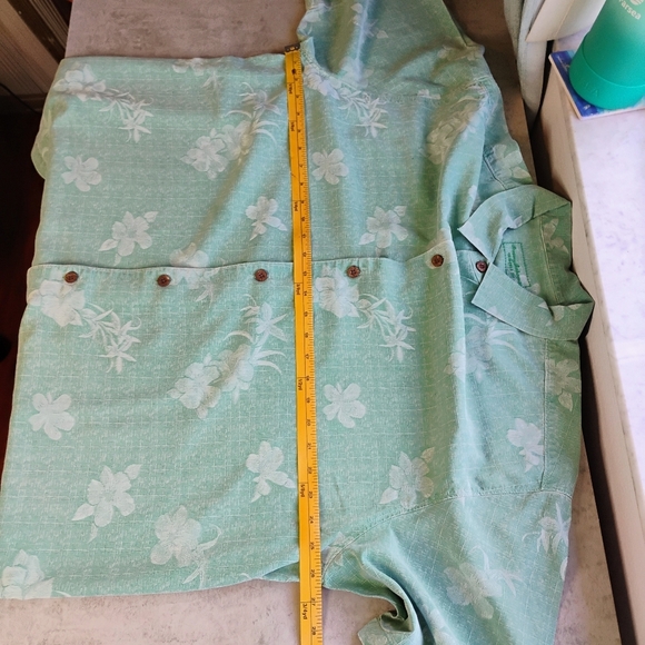 Tommy Bahama Silk Hawaiian Shirt Mens XXL Turquoise Tropical Florals Camp Beach - Picture 11 of 12